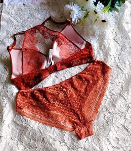 Victoria's Secret Orange Lace Bra