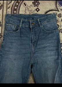 Flared Blue Denim Jeans