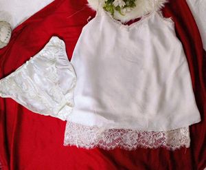 Lace Trimmed Satin Pajama Set