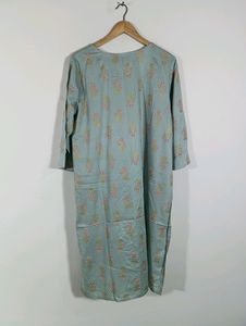 Sea Green Printed Casual Kurta (Women)