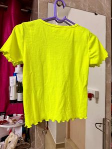 Neon Yellow Tie-Front Top