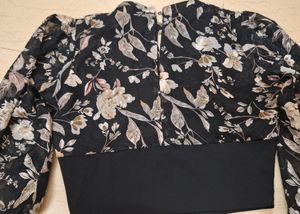 Black Partywear  Crop Top