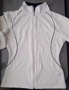 Women's White Zip-Up Jacket