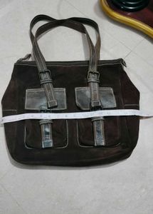 Brown Suede Shoulder Bag