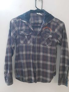 Smart Plaid Hooded Shirt for boys