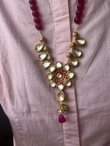 Elegant Kundan &amp; Meenakari reversible Necklace Set
