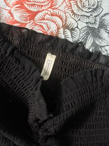 Sheer Black Ruched Crop Top