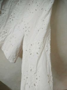 White Broderie Anglaise Button-Up Shirt