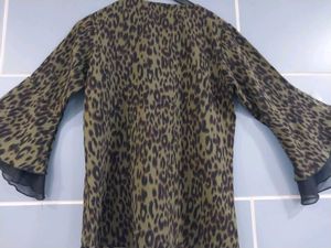 Chic Leopard Print Bell Sleeve Top