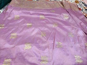 Beautiful Lilac Saree with Gold Brocade