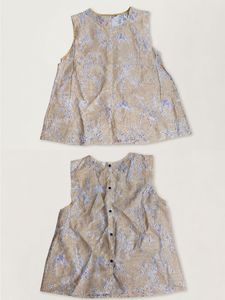 Elegant Beige Printed Sleeveless Top