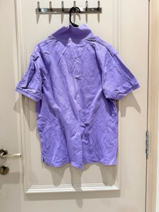 Men's Lavender Polo Shirt &amp; Navy Trousers Outfit