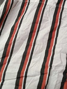 Striped Cropped Button-Up Shirt
