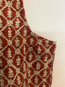 Maroon Ethnic Sleeveless Blouse