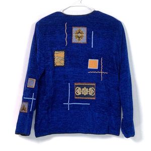 Vintage Blue  Embroidered patchwork Jacket