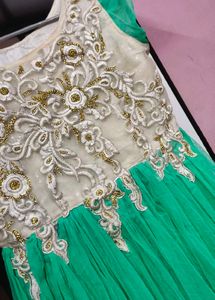 Elegant Green &amp; Gold Party Dress