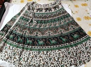 Boho Elephant Print Maxi Skirt
