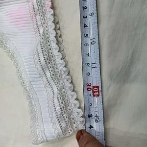 🪔 Women's White Thong Panty with Lace Trim