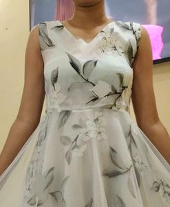 Floral Print Mesh Dress