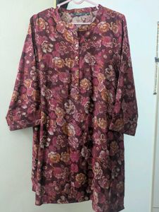Floral Wine Coord Set – Kurta &amp; Pants