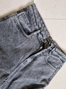 Acid Wash Gray Denim Jeans