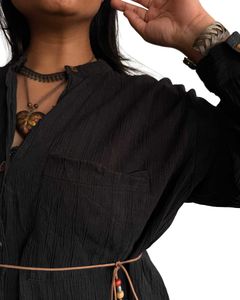 Boho Textured Black Kurta
