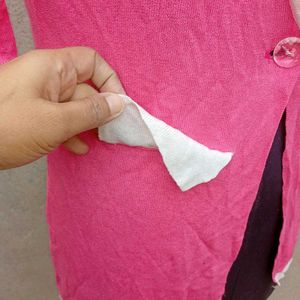 Pink Collared Cardigan