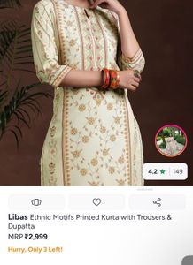 Libas Floral Print Kurta Set with Dupatta