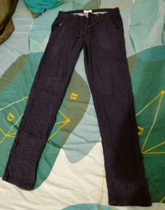 Dark Blue Casual Pants