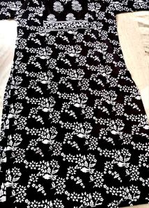 ♣️♠️Black &amp; White Floral Print Kurta
