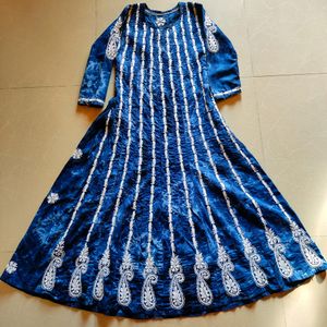Stylish Blue Tie-Dye kurti
