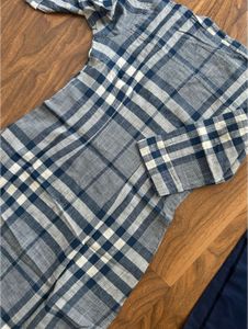 Plaid Print Blue Kurta and Leggings