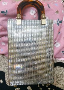 Sparkling Silver Evening Clutch handbag