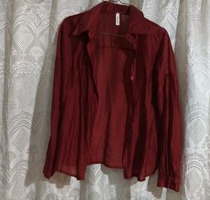 Elegant Maroon Collared Shirt