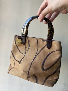 Mulberry Tapestry And Lucite Handle Bag