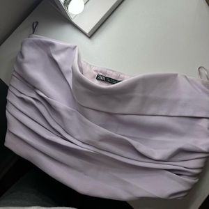 Zara Chic Lavender Ruched Top