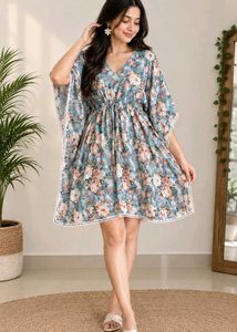 Floral Print Kaftan Dress 🌷✨