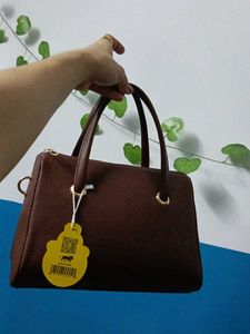 Stylish Brown Textured Handbag