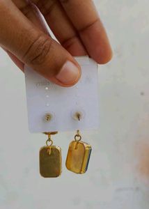 Elegant Blue Gemstone Drop Earrings
