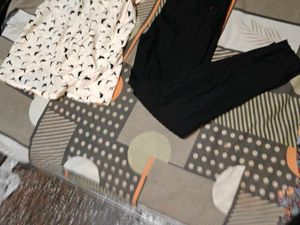 Chic Black Bird Print Top Nd pants set