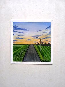 Painting Sky Road Greenery