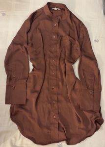 brown shirt short dress- never worn