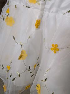 White &amp; Yellow Floral Baby Dress