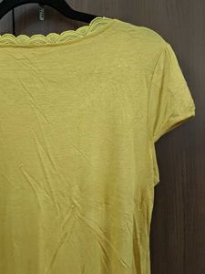 Yellow Lace Detail Women's Top