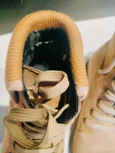 Tan Ankle Boots with Fold-Over Collar fix price