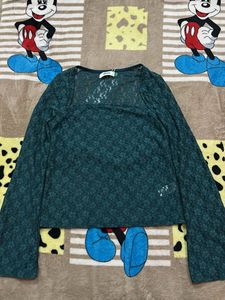 Stylish Green Lace Top