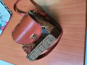 Crossbody Bag - Woven & Faux Leather
