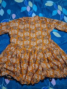 Stylish mustard Printed Kurti