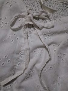 White Eyelet Puff Sleeve Top