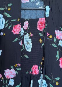Floral Print Jumpsuit with cover up jacket